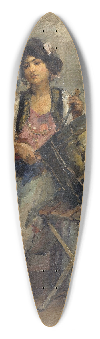 Isaac Israls - The Lady Drummer 39.3 inch art pintail longboard deck