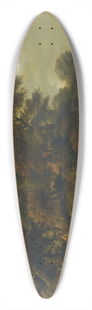 Isaac Koene - Wooded Landscape With Waterfall 39.3 inch art pintail longboard deck