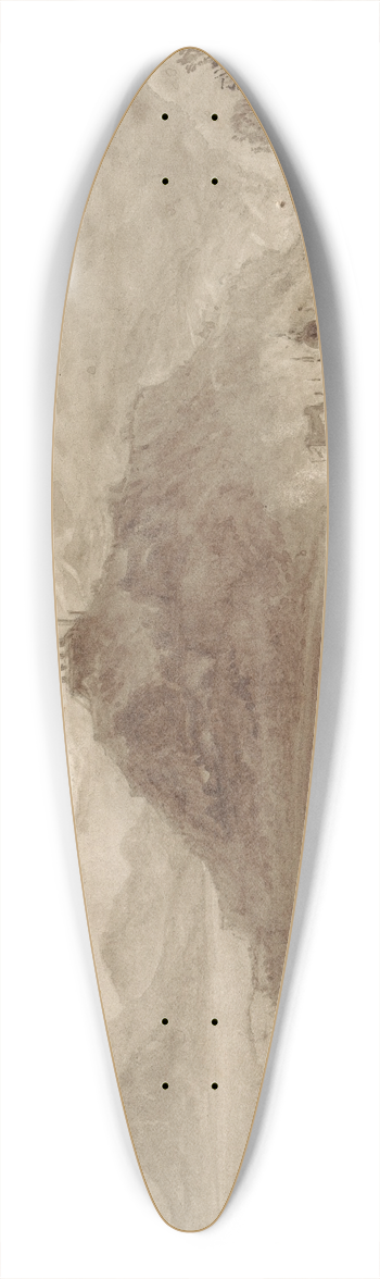 Isaac Weld - Classical Landscape with Temple 39.3 inch art pintail longboard deck