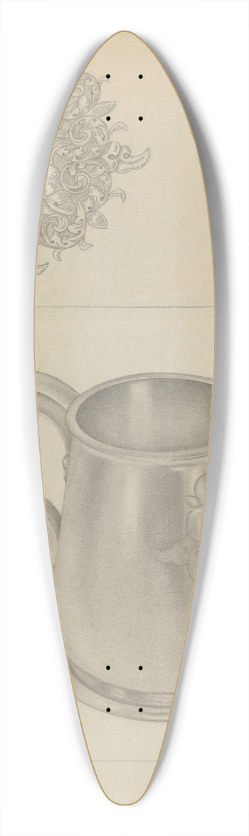 Isidore Steinberg - Silver Mug 39.3 inch art pintail longboard deck