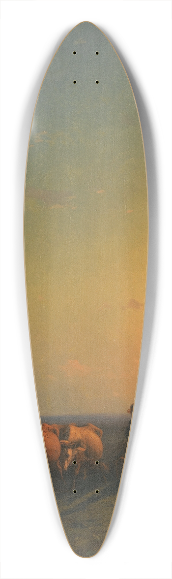 Ivan Konstantinovich Aivazovsky - Ploughing The Fields, Crimea 39.3 inch art pintail longboard deck
