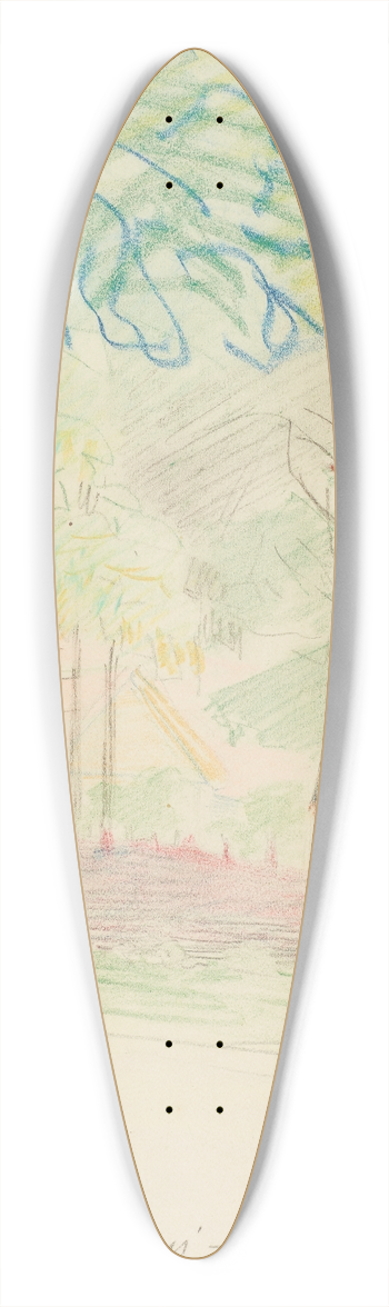Jacek Malczewski - Motif from Lusawice 39.3 inch art pintail longboard deck