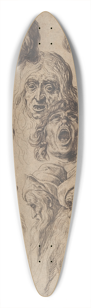 Jacob de Gheyn II - Study of Eleven Heads 39.3 inch art pintail longboard deck