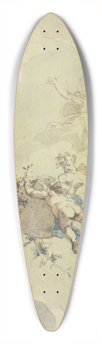 Jacob de Wit - Flora and putti 39.3 inch art pintail longboard deck