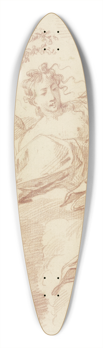 Jacob de Wit - Flora with two genii 39.3 inch art pintail longboard deck