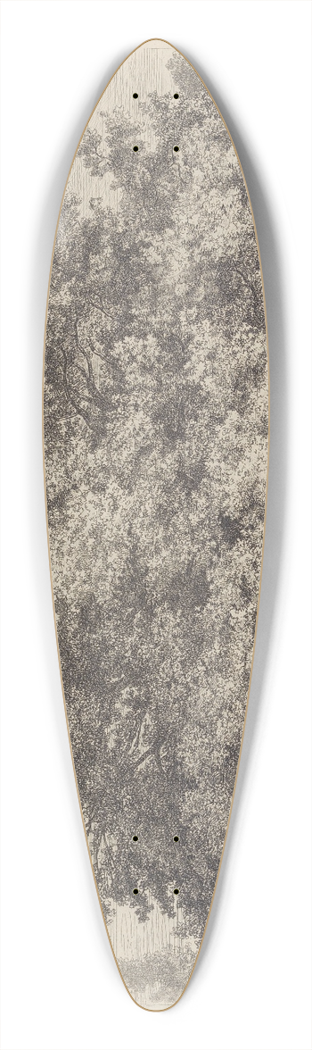 Jacob George Strutt - The Chandos Oak 39.3 inch art pintail longboard deck