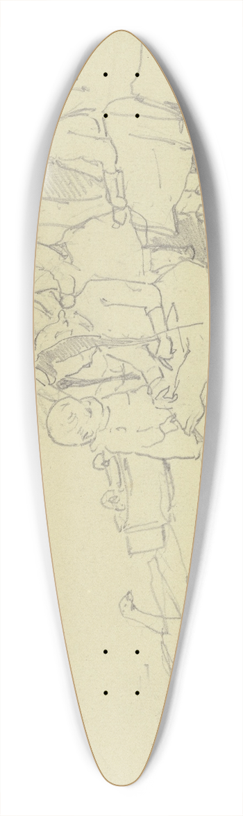 Jacob Happ - Vier Kinder vor der Haustr 39.3 inch art pintail longboard deck