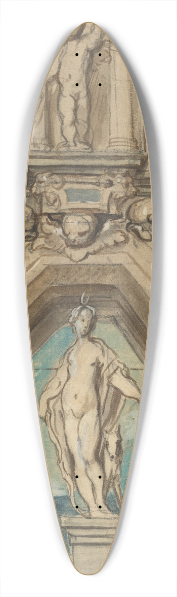 Jacob Jordaens - Design for a Wall Decoration (recto) 39.3 inch art pintail longboard deck