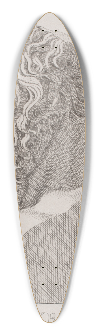 Jacob Kornerup - Buste Af Sokrates 39.3 inch art pintail longboard deck