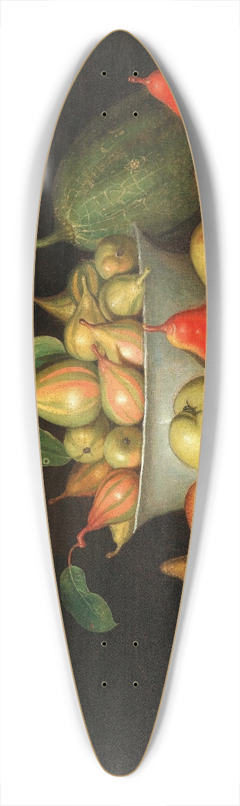 Jacob Samuel Beck - A still life of fruit on a ledge 39.3 inch art pintail longboard deck