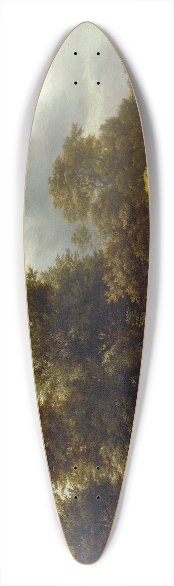 Jacob van Ruisdael - A Wooded Landscape with a Pond 39.3 inch art pintail longboard deck