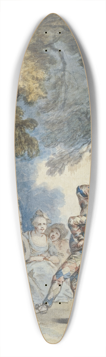 Jacques-Philippe Caresme - Arlequin ou La Danse 39.3 inch art pintail longboard deck