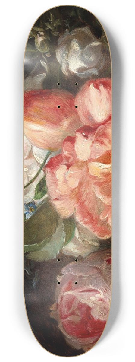 Josef Neugebaue - A Bouquet of Flowers with Roses and Forget-Me-Nots 8.25 inch art skate deck