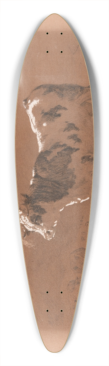 Jacques-Raymond Brascassat - Vache 39.3 inch art pintail longboard deck