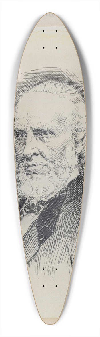 Jacques Reich - John Greenleaf Whittier 39.3 inch art pintail longboard deck