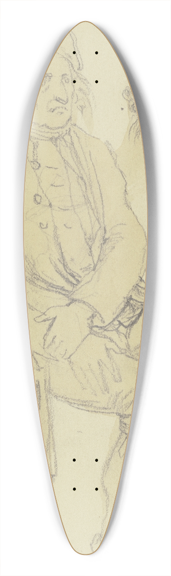 Jakob Becker - Alter Bauer mit kleinem Mdchen 39.3 inch art pintail longboard deck