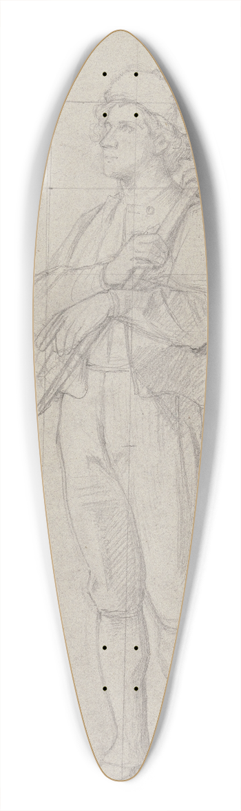 Jakob Becker - Bauer mit geschultertem Rechen 39.3 inch art pintail longboard deck
