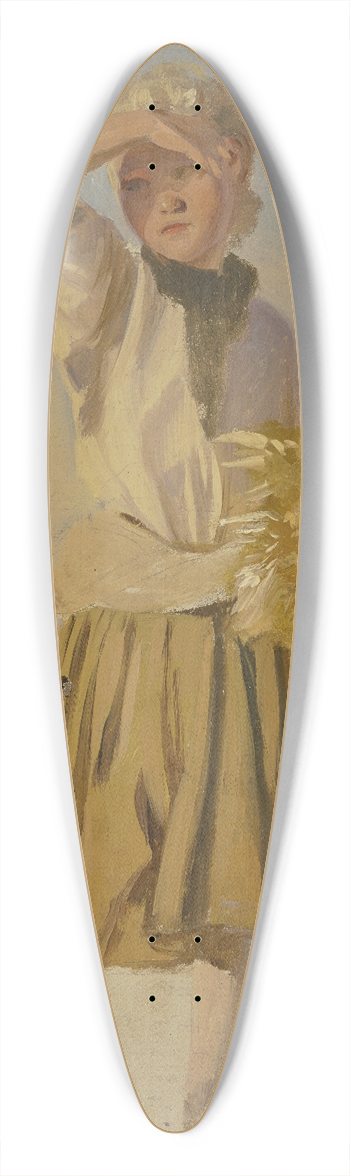 Jakob Becker - Bauernmdchen mit Garbe, die Augen vor der Sonne schirmend 39.3 inch art pintail longboard deck