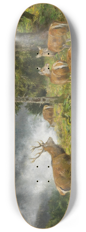 Josef Schmitzberger - Rotwild im Morgennebel 8.25 inch art skate deck