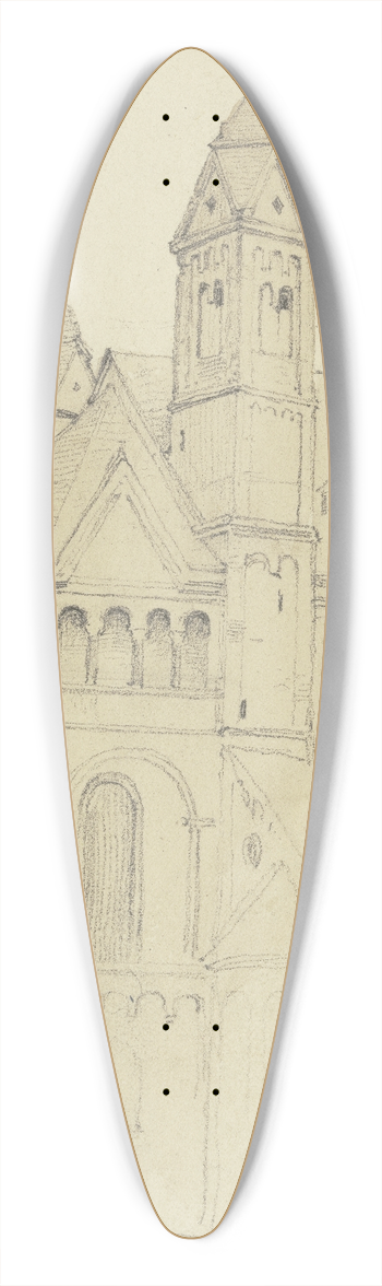Jakob Becker - Chor einer romanischen Kirche 39.3 inch art pintail longboard deck