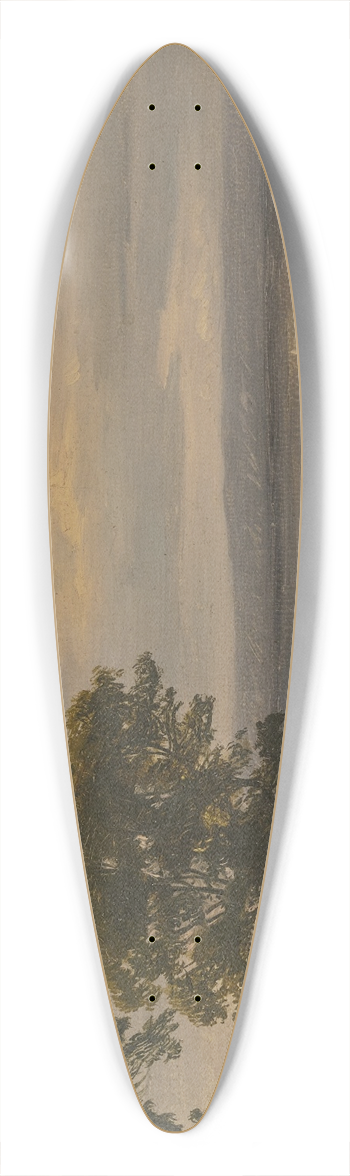 Jakob Becker - Evening meadow landscape 39.3 inch art pintail longboard deck