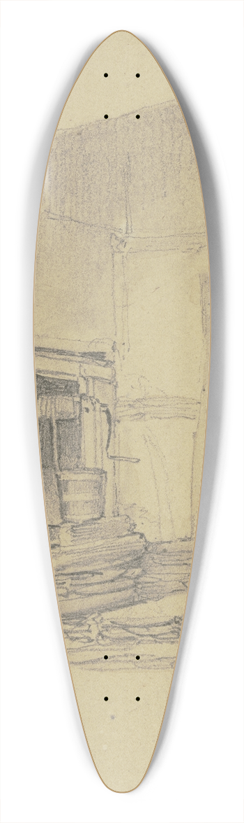 Jakob Becker - Group of figures in the open 39.3 inch art pintail longboard deck