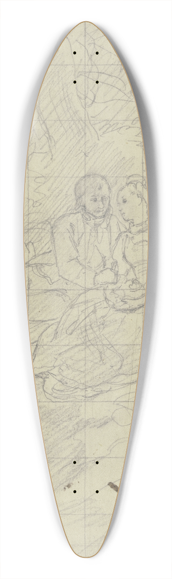 Jakob Becker - Group underneath a tree 39.3 inch art pintail longboard deck