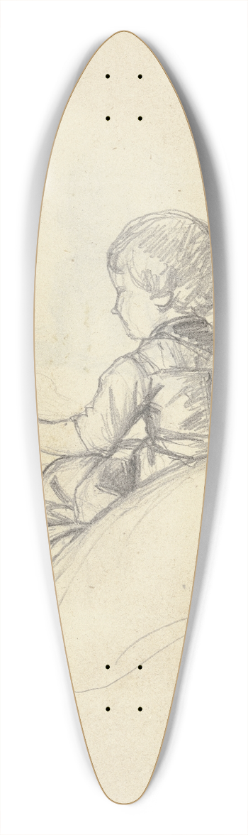 Jakob Becker - Sitzendes kleines Mdchen, Rckenfigur 39.3 inch art pintail longboard deck