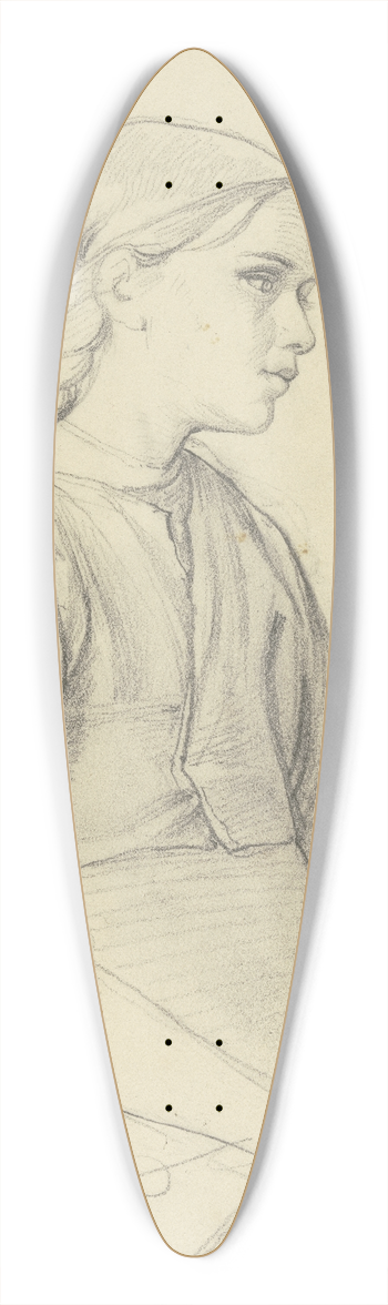 Jakob Becker - Studie eines jungen Mdchens, das Gesicht im Profil nach rechts 39.3 inch art pintail longboard deck