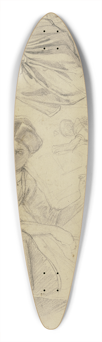 Jakob Becker - Study sheet; Kneeling Woman 2 39.3 inch art pintail longboard deck