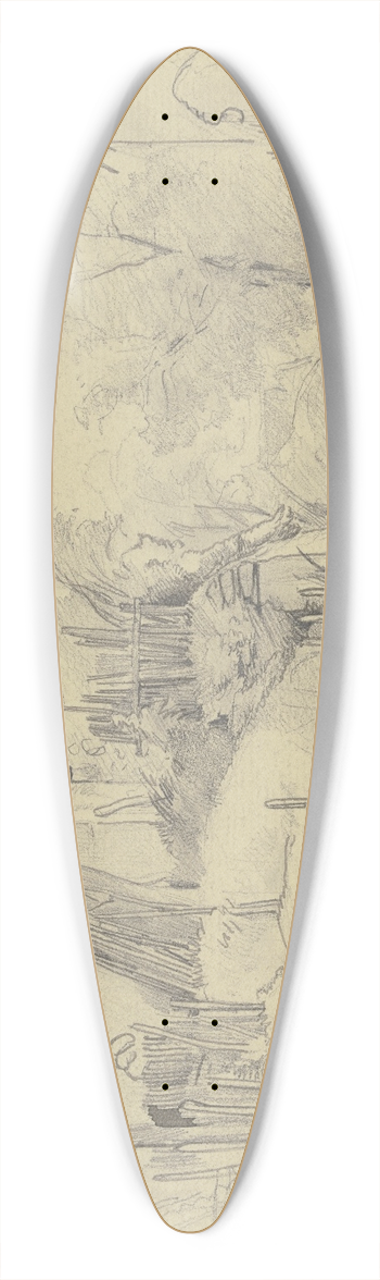 Jakob Frchtegott Dielmann - Weg durch das Dorf Mammolshain 39.3 inch art pintail longboard deck