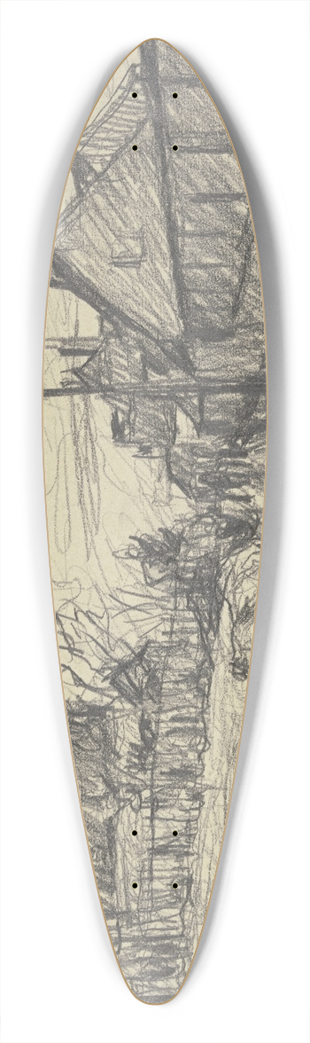Jakob Nussbaum - Farmstead in Ardon 39.3 inch art pintail longboard deck