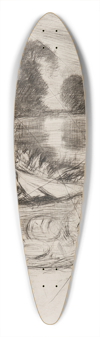 James Abbott McNeill Whistler - The Camp 39.3 inch art pintail longboard deck