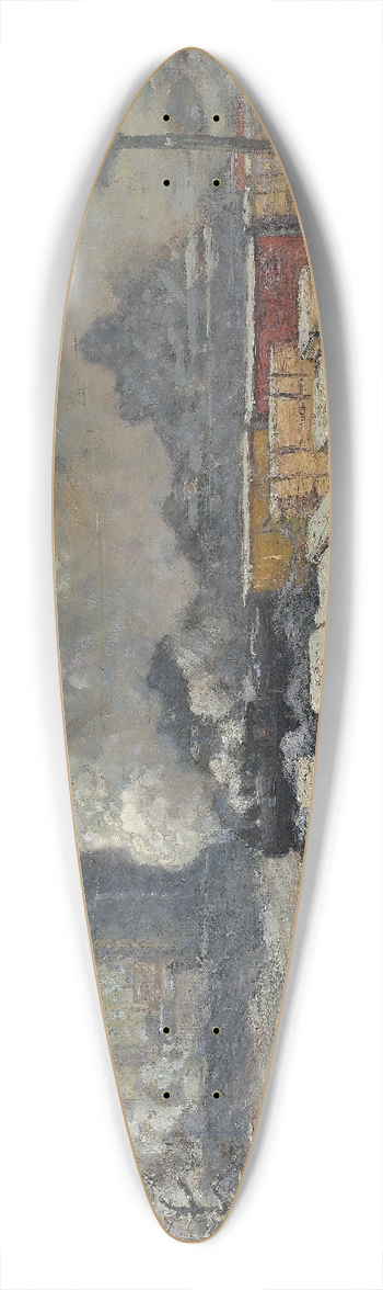 James Edward Hervey MacDonald - Tracks and Traffic 39.3 inch art pintail longboard deck