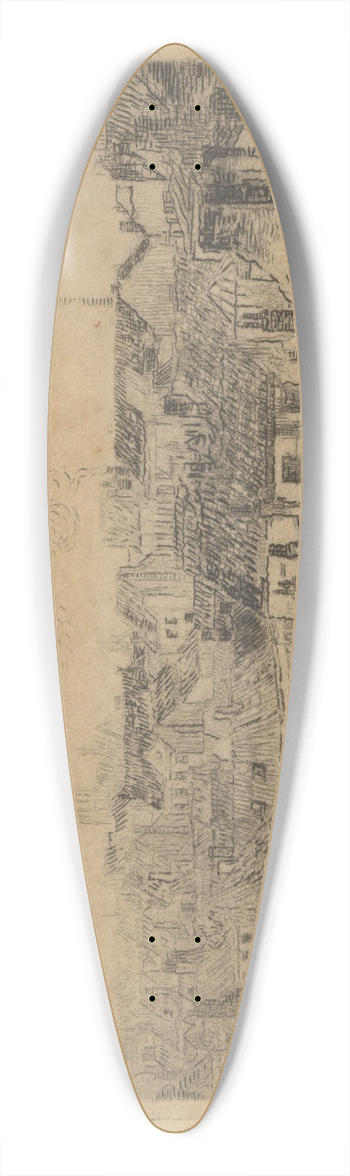 James Ensor - De daken van Oostende 39.3 inch art pintail longboard deck
