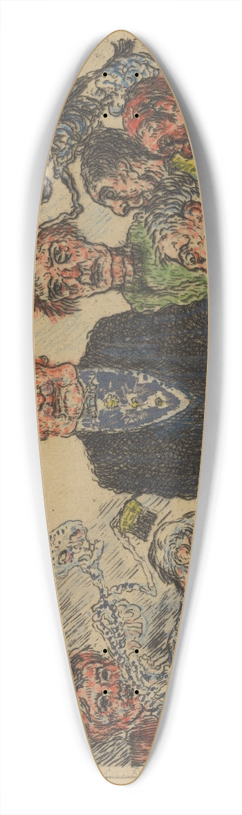James Ensor - De hoogmoed 39.3 inch art pintail longboard deck