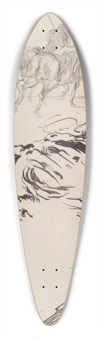 James Ensor - Farmer with Horses Span, Marie Colombier 39.3 inch art pintail longboard deck