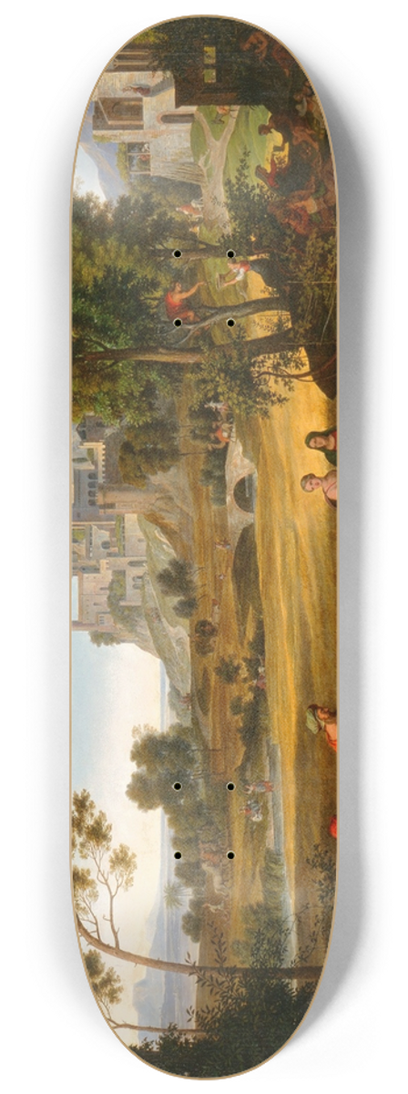 Joseph Anton Koch - Landscape with Ruth and Boaz 8.25 inch art skate deck