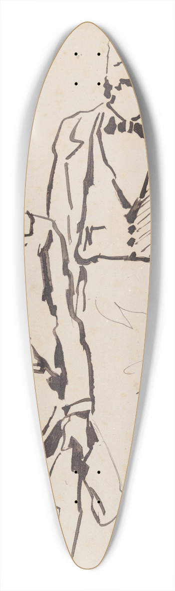 James Ensor - Gentleman and Waiter 39.3 inch art pintail longboard deck