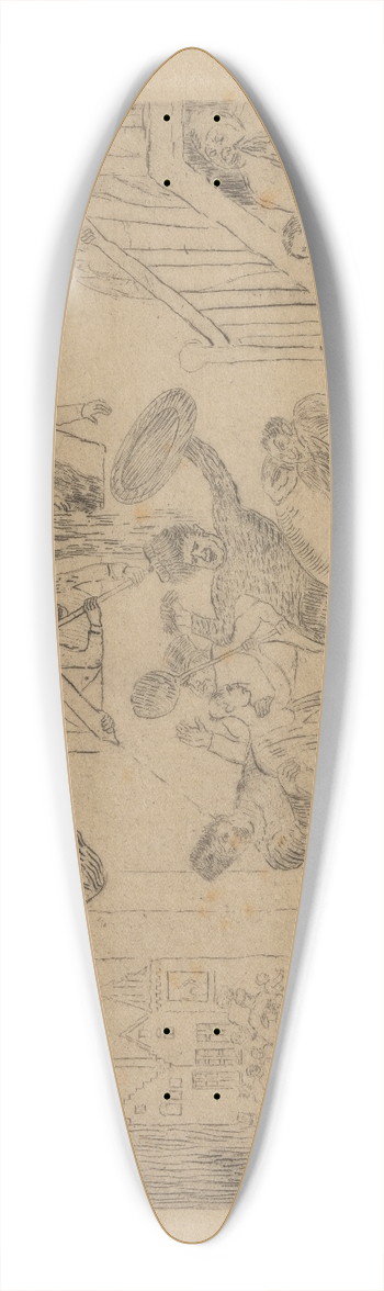 James Ensor - Gevecht van de luizenkoppen Dsir en Rissol 39.3 inch art pintail longboard deck