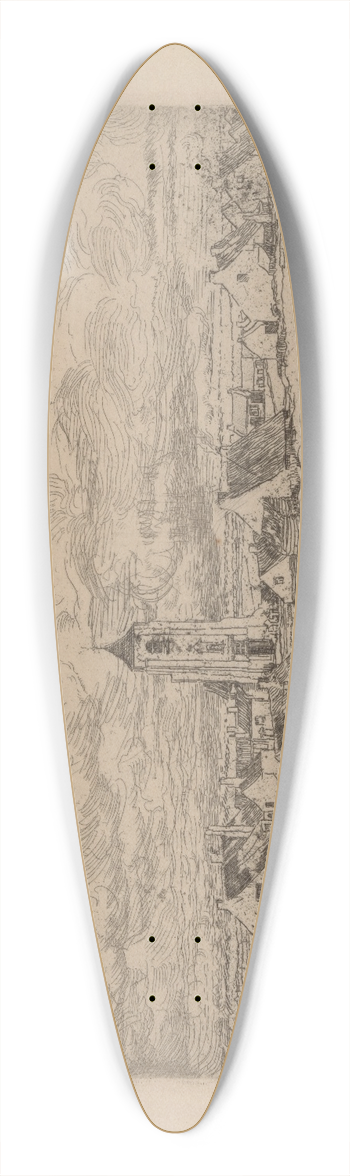 James Ensor - Groot gezicht op Mariakerke 39.3 inch art pintail longboard deck