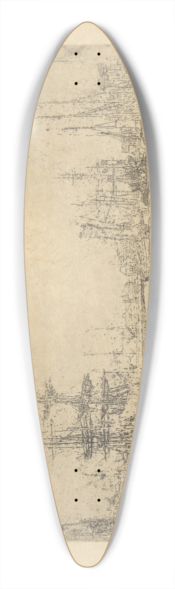 James Ensor - Het grote dok in Oostende 39.3 inch art pintail longboard deck