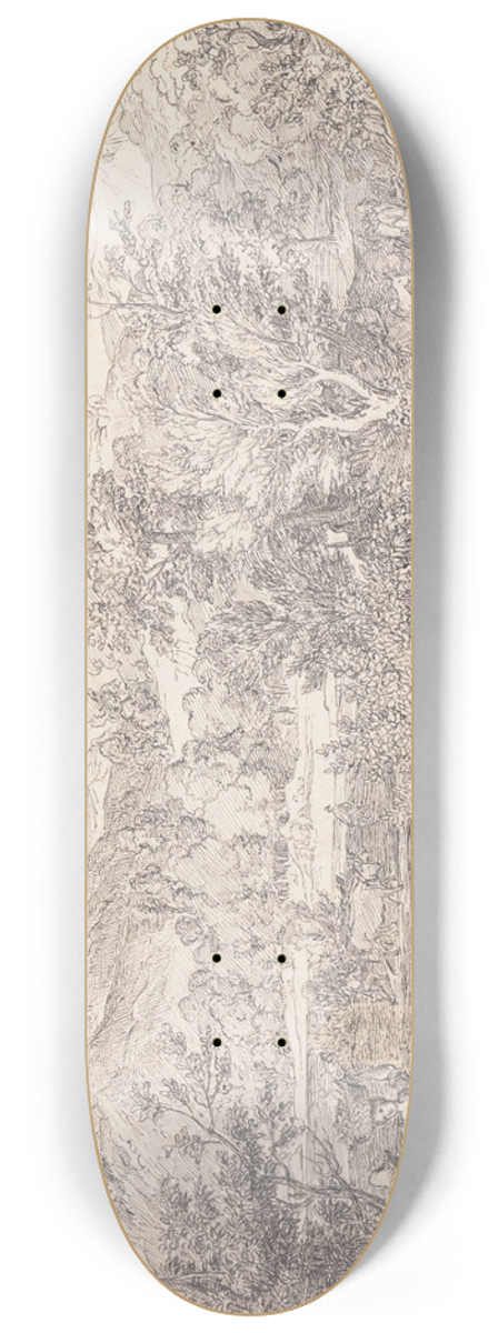 Joseph Anton Koch - Roman landscape with figures near Paliano 8.25 inch art skate deck