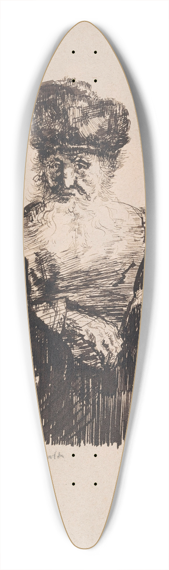 James Ensor - Old Man with Flowing Beard 39.3 inch art pintail longboard deck