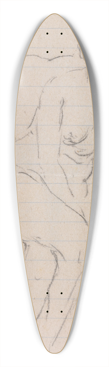 James Ensor - Seated Nude with Legs Crossed 39.3 inch art pintail longboard deck