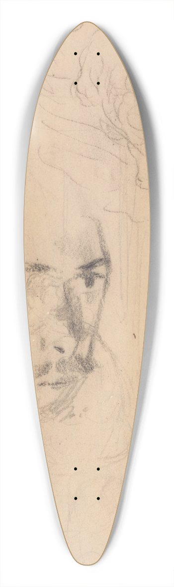 James Ensor - Self Portrait Below a Lion Hunt 39.3 inch art pintail longboard deck