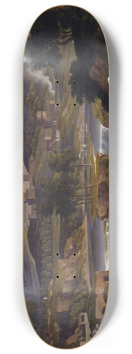 Joseph Anton Koch - Waterfalls at Subiaco 8.25 inch art skate deck