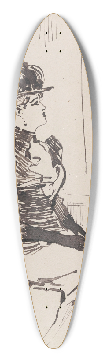 James Ensor - Two Women 39.3 inch art pintail longboard deck