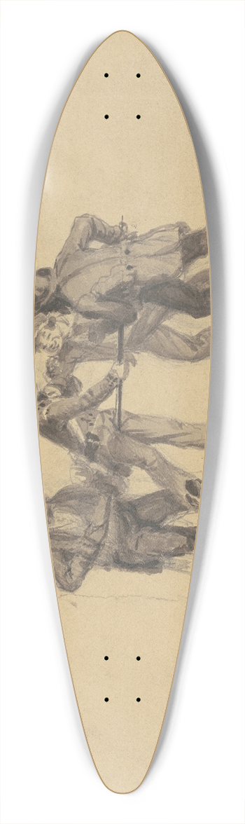 James Goodwyn Clonney - Study for Militia Training (recto) 39.3 inch art pintail longboard deck