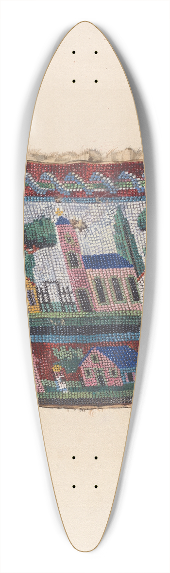 James McLellan - Beaded Bag 39.3 inch art pintail longboard deck